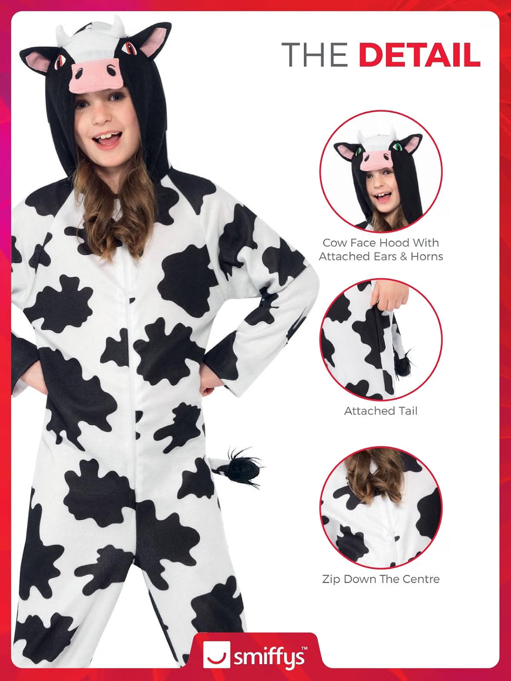 Kids' Cow Jumpsuit Costume - Black and White