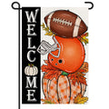 Decorhua Fall Garden Flag Burlap 12x18 Double Sided Football Pumpkin Orange