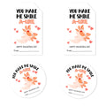 Valentine's Day Labels-You Make Me Smile A-Lotl-20 Circles & 20 Rectangles Self-Adhesive Paper Stickers for Valentines Gifts Envelope Sealing Snack Stickers, Valentine's Day Supplies-05