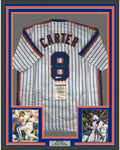 Framed Autographed/Signed Gary Carter 35x39 New York Pinstripe Baseball Jersey JSA COA