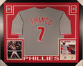 Autographed/Signed Maikel Franco Framed 35x43 Philadelphia Grey Baseball Jersey JSA COA