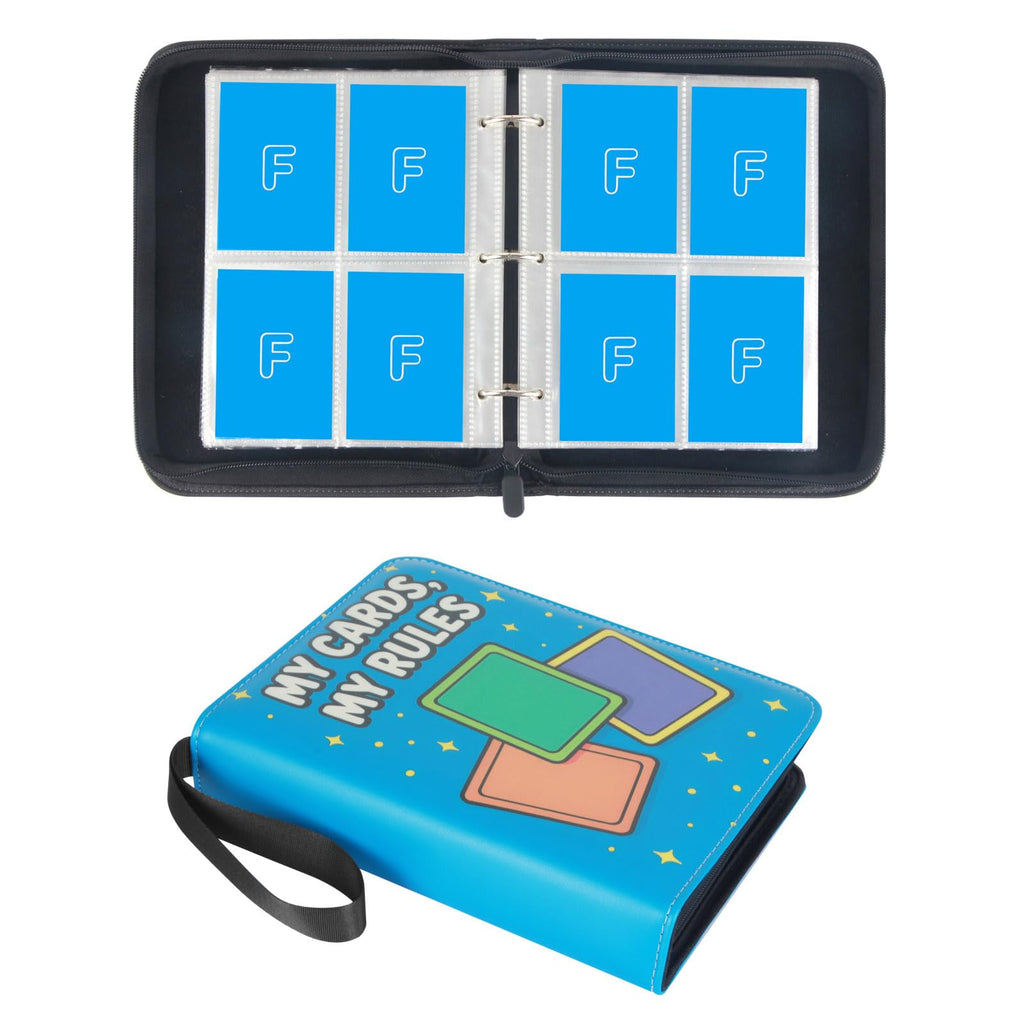 Famard 4 Pocket Carrying Case Binder for Standard Trading Card, Holds Up to 400 Cards with 50 Premium Sleeves Compatible with MTG, TCG and Sports Cards