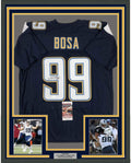 Framed Autographed/Signed Joey Bosa 35x39 Los Angeles LA Dark Blue Football Jersey JSA COA