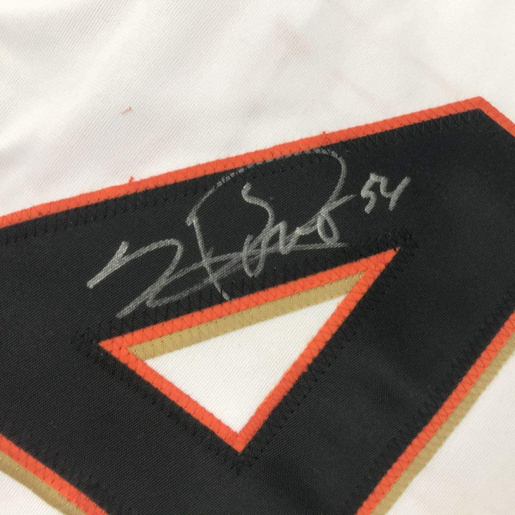 Framed Autographed/Signed Sergio Romo 35x39 San Francisco White Baseball Jersey JSA COA