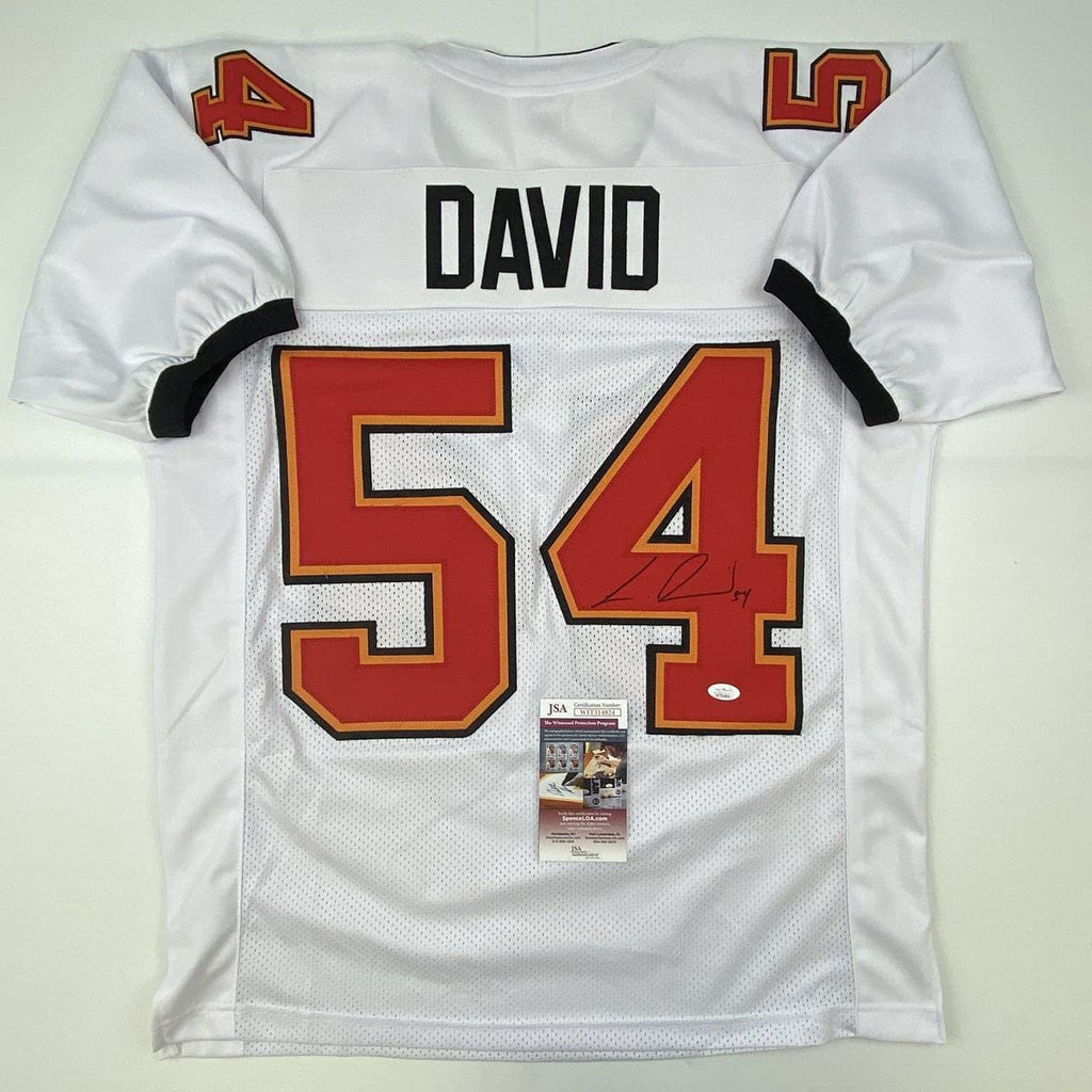 Autographed/Signed Lavonte David Tampa Bay White Football Jersey JSA COA