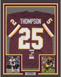 Framed Autographed/Signed Chris Thompson 35x39 Washington Burgundy Football Jersey JSA COA