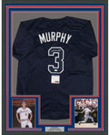Framed Autographed/Signed Dale Murphy 35x39 Atlanta Dark Blue Baseball Jersey PSA/DNA COA