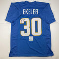 Autographed/Signed Austin Ekeler Los Angeles LA Powder Blue Football Jersey PSA/DNA COA