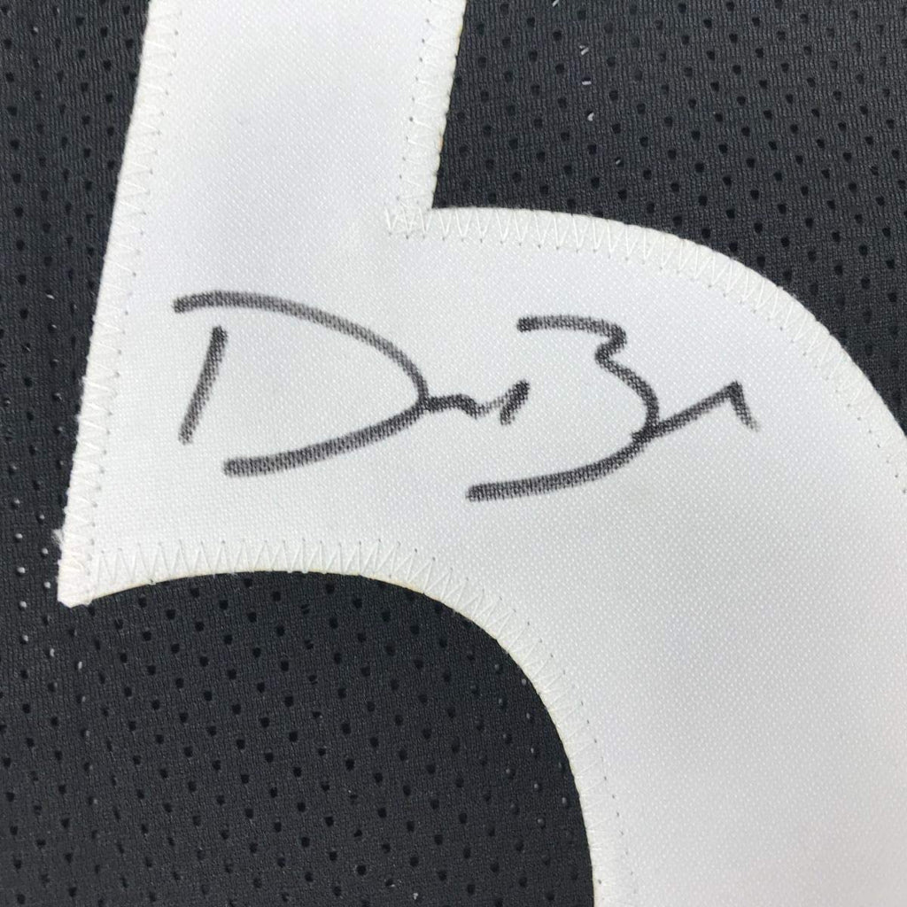 Framed Autographed/Signed Devin Bush 35x39 Pittsburgh Black Football Jersey JSA COA