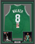Framed Autographed/Signed Kemba Walker 35x39 Boston Green Basketball Jersey JSA COA