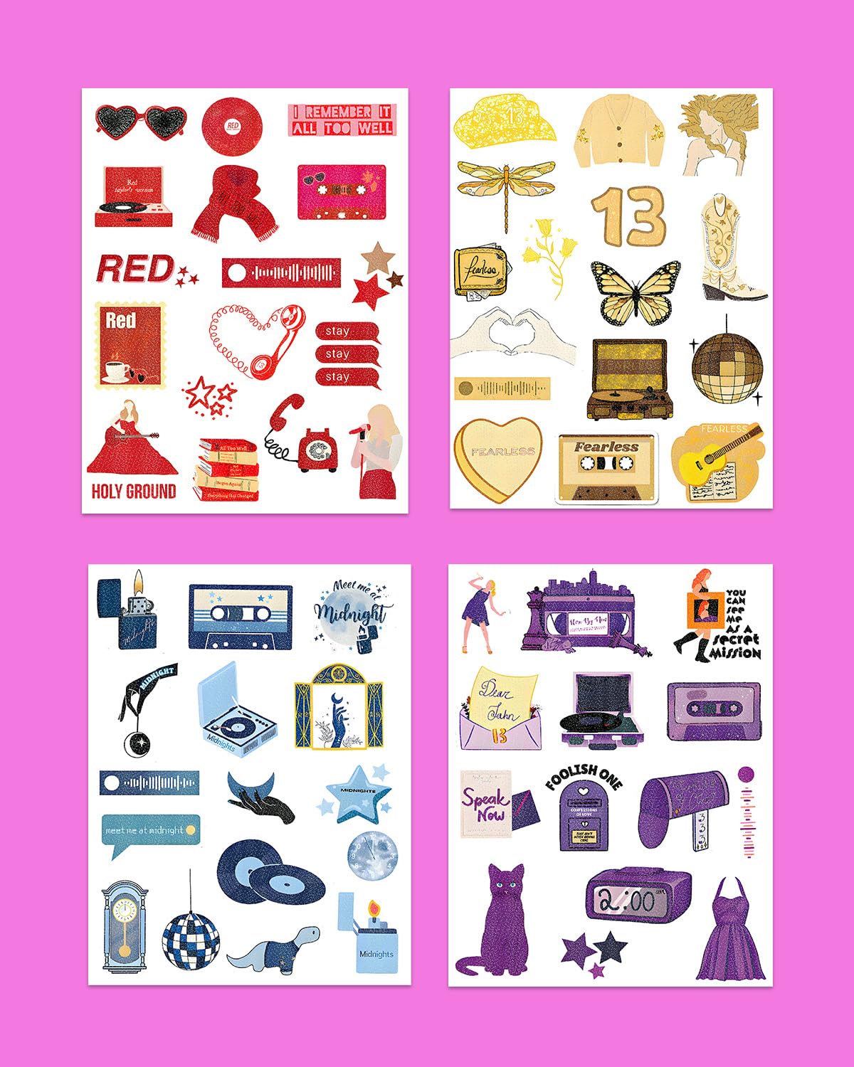 Onogola Party Glitter Temporary Tattoos Lucky Number 13 Stickers ST02