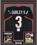Framed Autographed/Signed Todd Gurley 35x39 Georgia Black College Football Jersey Beckett BAS COA