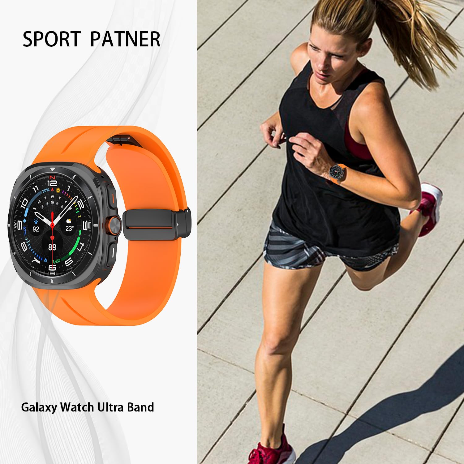 GOLDTOLUCK Affinity Silicone Sport Band Samsung Galaxy Watch 7 Ultra Pink 47mm