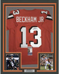 Framed Autographed/Signed Odell Beckham Jr. 35x39 Cleveland Orange Football Jersey JSA COA