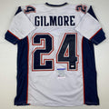 Autographed/Signed Stephon Gilmore New England White Football Jersey PSA/DNA COA