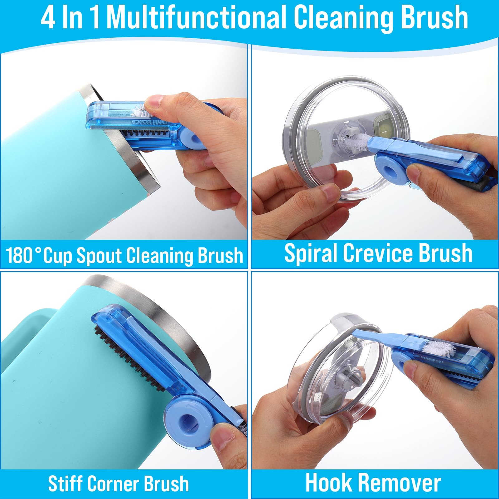 XANGNIER 3 Pack Stainless Steel Bottle Cleaner Brush Kit for Baby Bottles