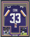 Framed Autographed/Signed Dalvin Cook 35x39 Minnesota Purple Football Jersey JSA COA