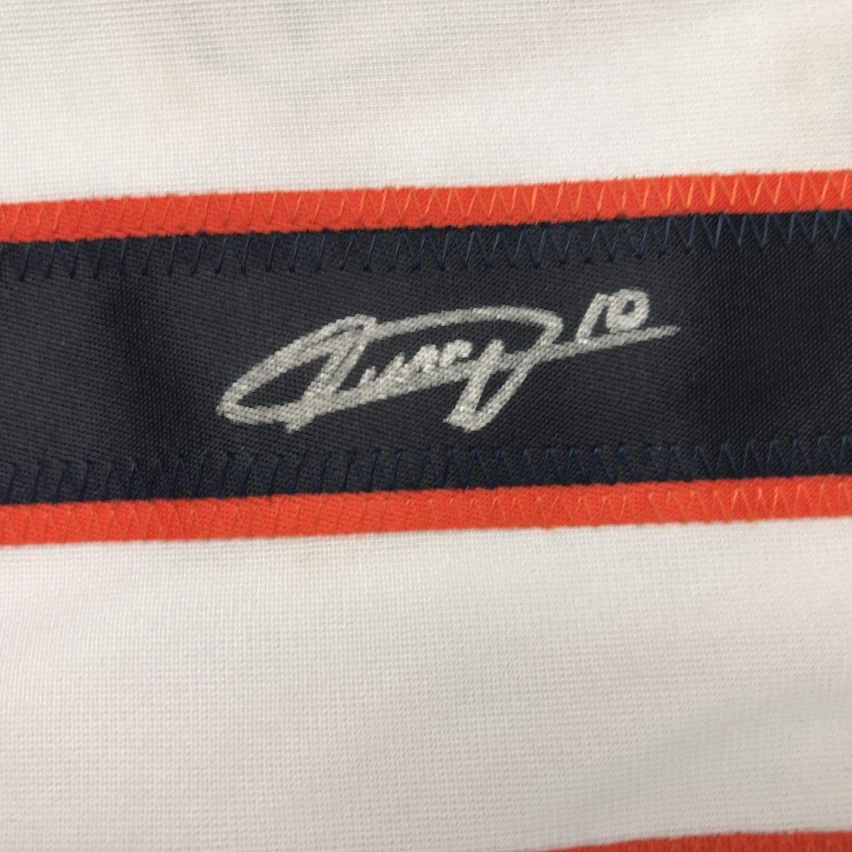 Framed Autographed/Signed Yulieski Yuli Gurriel 35x39 Houston White Baseball Jersey JSA COA