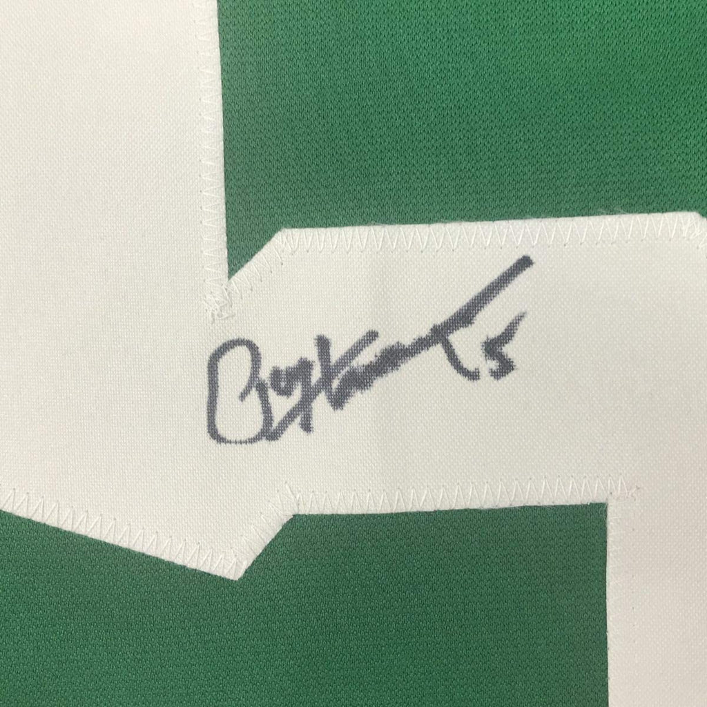 Framed Autographed/Signed Paul Hornung 35x39 Notre Dame Green College Football Jersey JSA COA