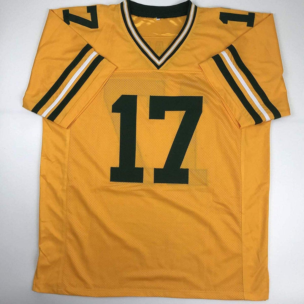 Autographed/Signed Davante Adams Green Bay Yellow Color Rush Football Jersey JSA COA