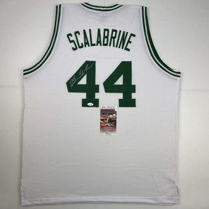 Autographed/Signed Brian Scalabrine Boston White Basketball Jersey JSA COA