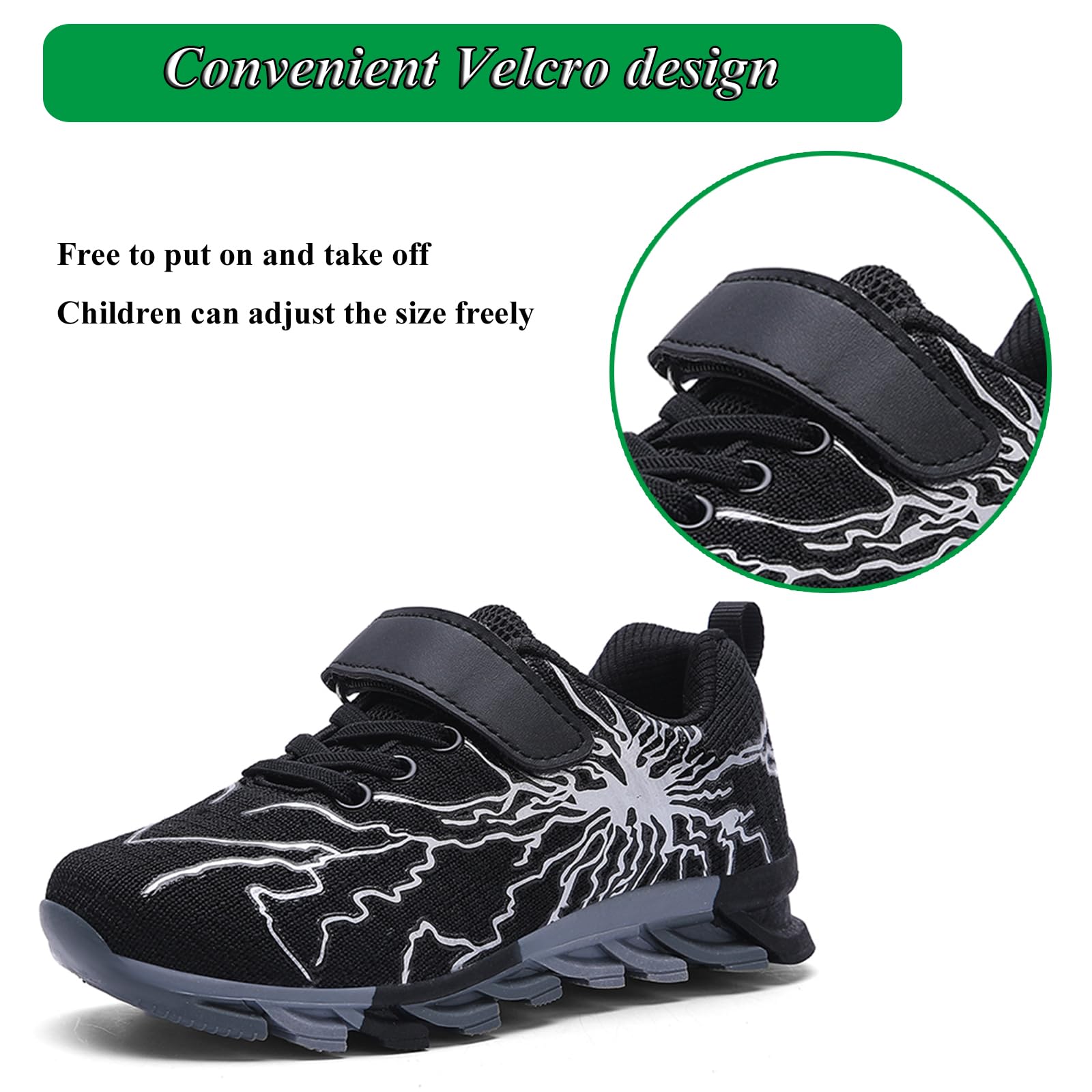 Sypsfwco Kids Running Sneakers Mesh Athletic Rubber Sole Black-Red Size 3.5 US