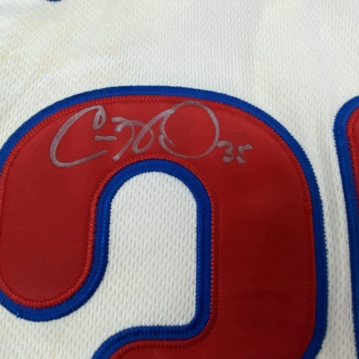 Framed Autographed/Signed Cole Hamels 35x39 Philadelphia Cream Baseball Jersey JSA COA