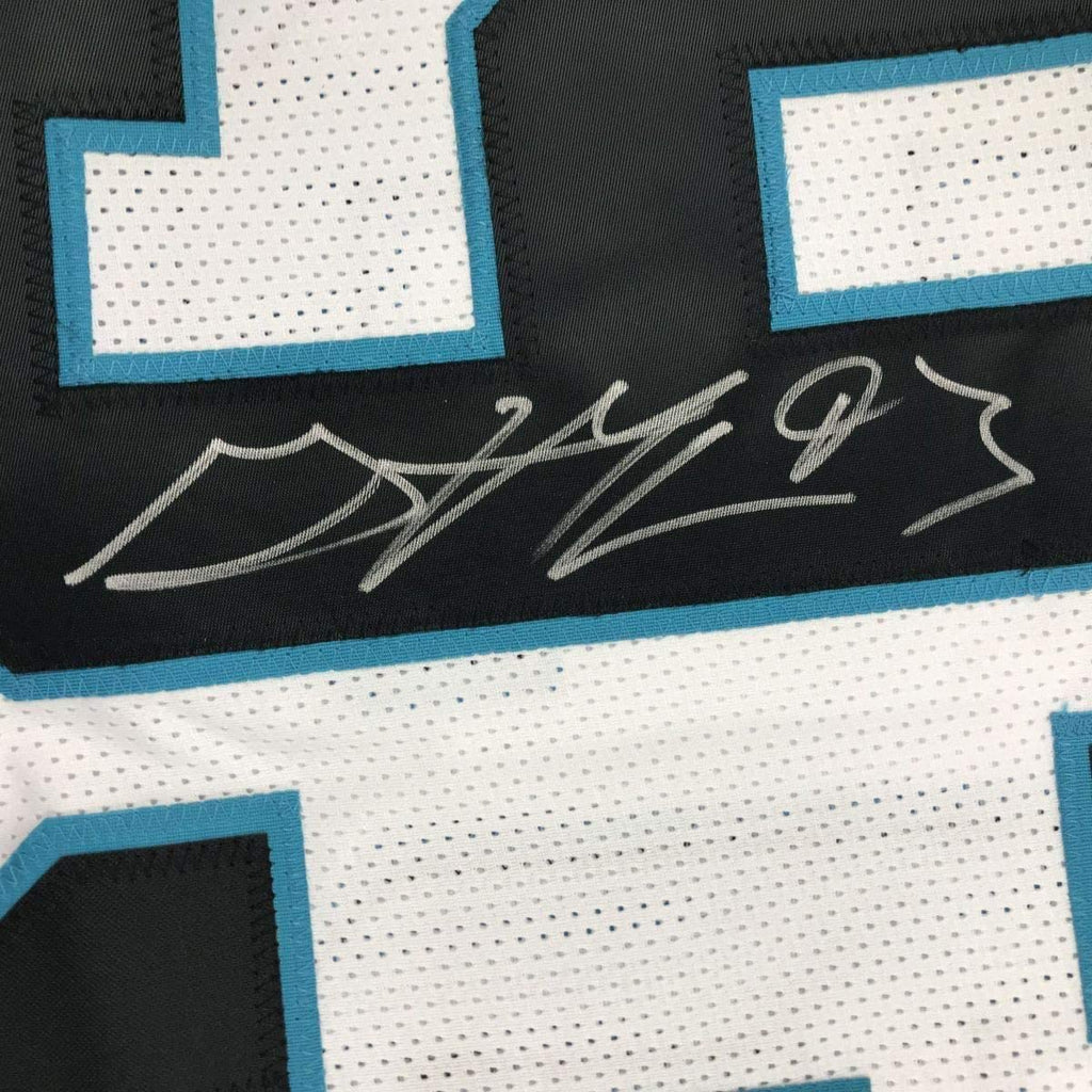 Framed Autographed/Signed Gerald McCoy 35x39 Carolina White Football Jersey Beckett BAS COA