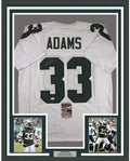 Framed Autographed/Signed Jamal Adams 35x39 New York White Football Jersey JSA COA