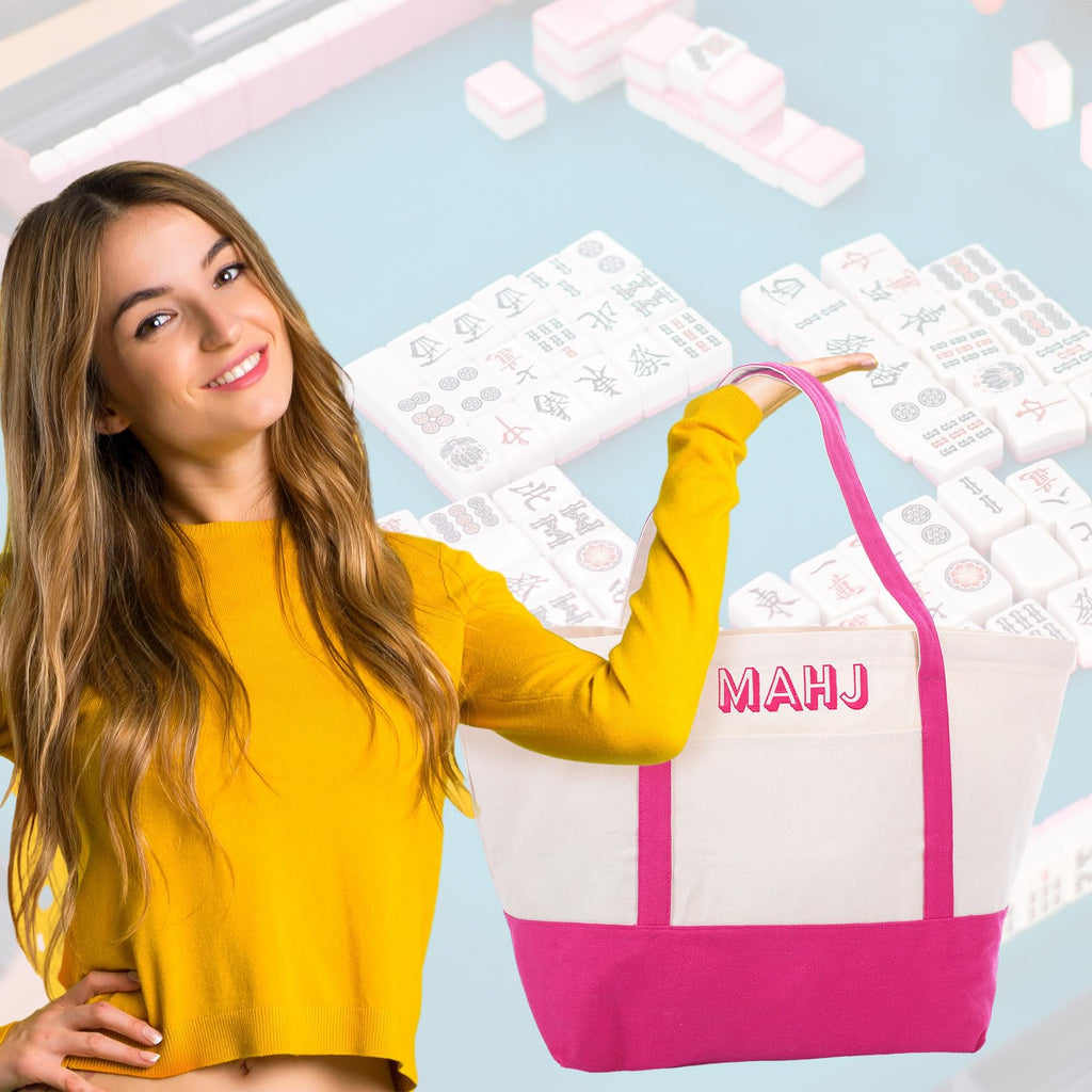 Sunnymove Extra Large American Mahjong Tile Bag Pink 25.2x14.17x9.06 in