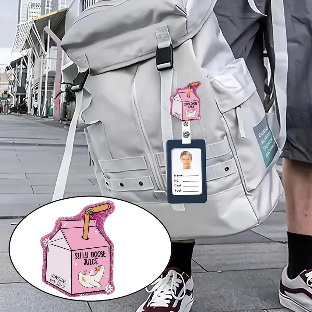 CHAONENG Funny Pink Silly Goose Badge Reel Retractable Clip Medical Nurse ID