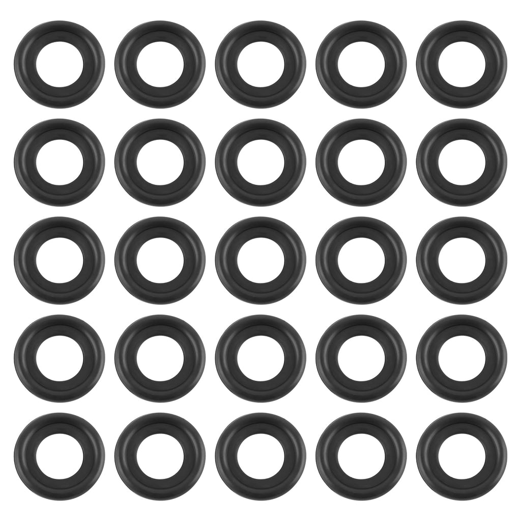 leechio 25 PCS Automotive Oil Drain Plug Gasket M14 Rubber Seal Black