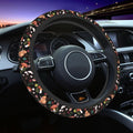 MINIOZE Mushroom Vintage Steering Wheel Cover 15 Inch Neoprene Black 1pc