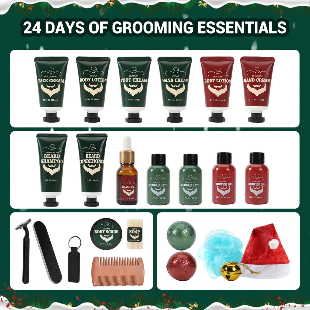 Rinse & Robust Advent Beauty Calendar 2025 Beard Care Kit 24 Days Red