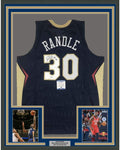 Framed Autographed/Signed Julius Randle 35x39 New Orleans Blue Basketball Jersey Beckett BAS COA