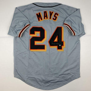 Autographed/Signed Willie Mays San Francisco Grey Baseball Jersey Say Hey Holo COA
