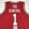 Autographed/Signed Bobby Bob Knight The General Indiana Hoosiers Red Basketball Jersey JSA COA