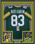 Framed Autographed/Signed Marquez Valdes-Scantling 35x39 Green Bay Green Football Jersey JSA COA