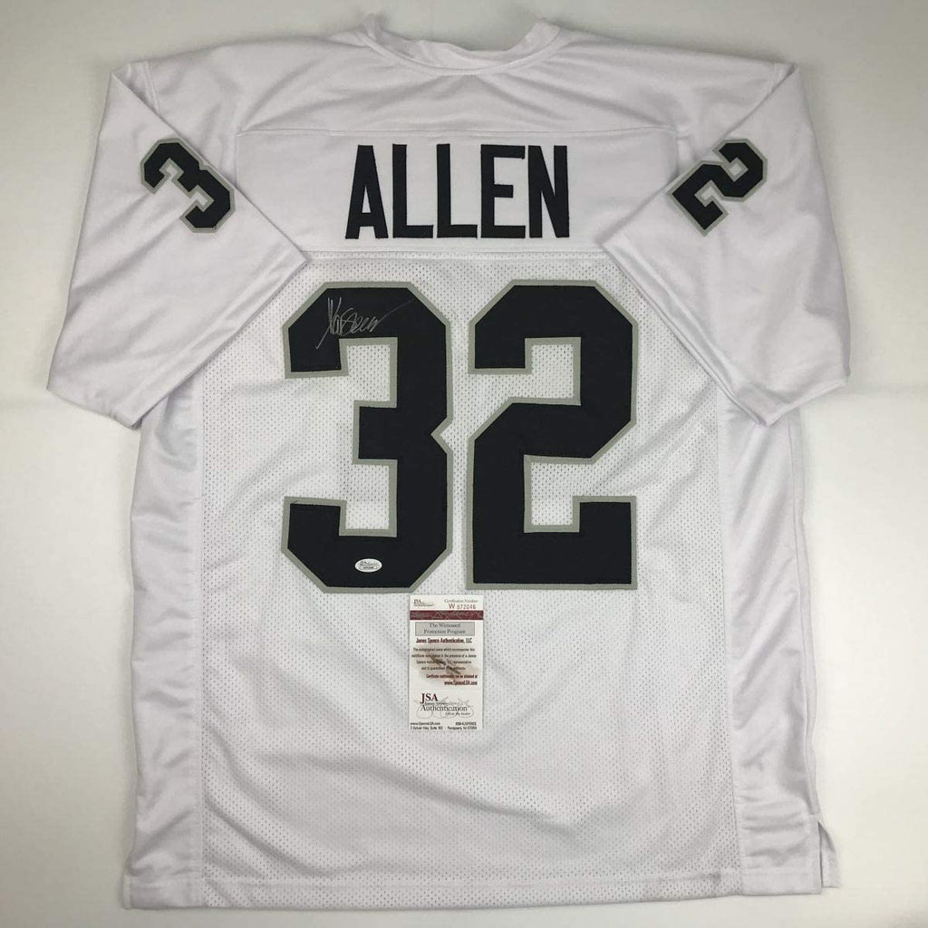 Autographed/Signed Marcus Allen Oakland White Football Jersey JSA COA
