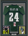 Framed Autographed/Signed Darius Slay Jr. 35x39 Philadelphia Green Football Jersey JSA COA