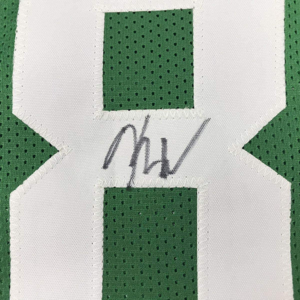 Framed Autographed/Signed Kemba Walker 35x39 Boston Green Basketball Jersey JSA COA