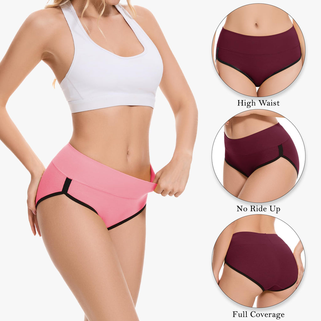CAILECOTTON Womens Underwear Cotton Panties for Women Plus Size Panties Pack 2/5