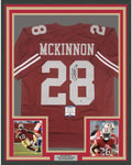 Framed Autographed/Signed Jerick McKinnon 35x39 San Francisco Red Football Jersey Beckett BAS COA