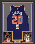 Framed Autographed/Signed Josh Jackson 35x39 Phoenix Purple Basketball Jersey JSA COA