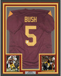 Framed Autographed/Signed Reggie Bush 35x39 USC Southen Cal Maroon College Football Jersey GTSM COA