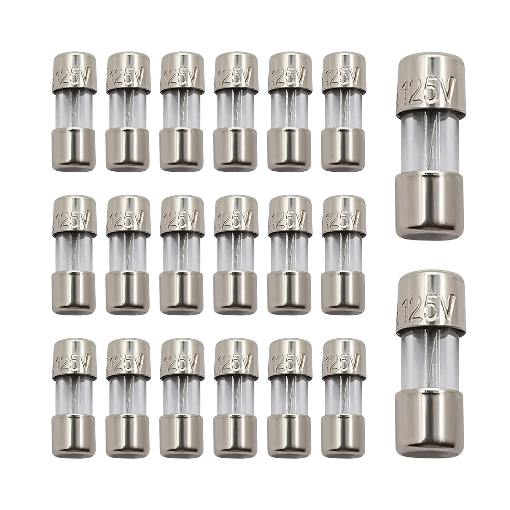 TWI Fuses Mini Christmas Light Strings Replacement Glass Fuses 3A 110V 125V 20pc