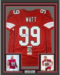 Framed Autographed/Signed JJ J.J. Watt 35x39 Arizona Red Football Jersey JSA COA