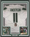 Framed Autographed/Signed Robby Anderson 35x39 New York 2019 White Football Jersey JSA COA
