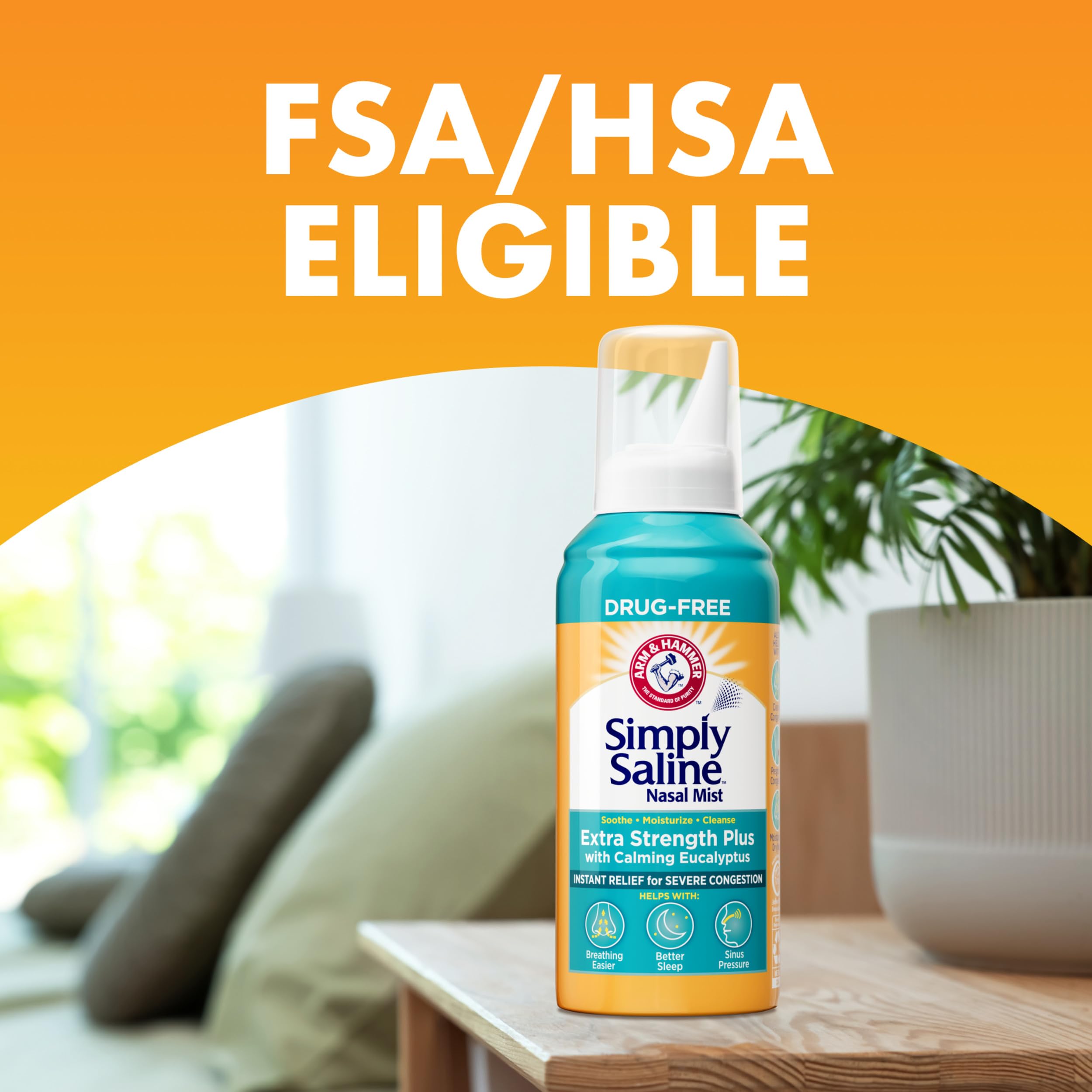 ARM & Hammer Simply Saline Extra Strength Plus Eucalyptus Nasal Mist 4.6 oz