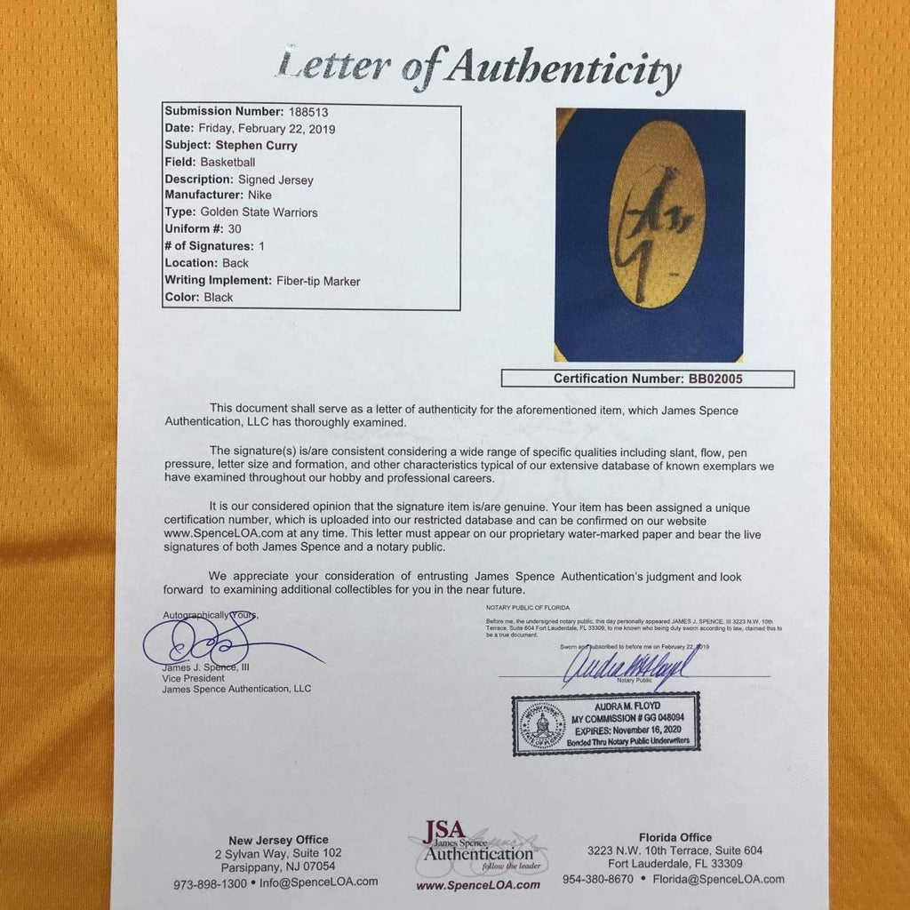Framed Autographed/Signed Stephen Steph Curry 35x39 Golden State Chinese Heritage Yellow Basketball Jersey JSA COA/LOA